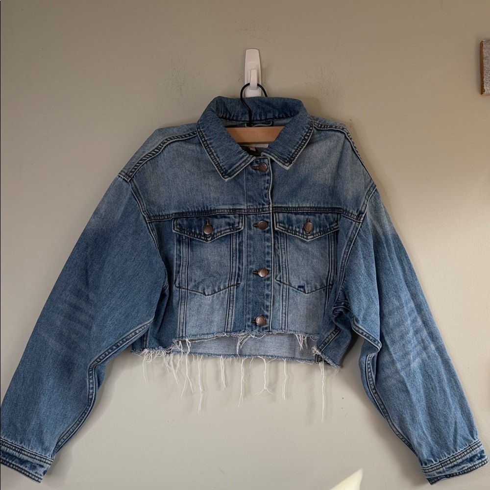 Vibrant miu Blue Denim Jacket size M 100%Cotton